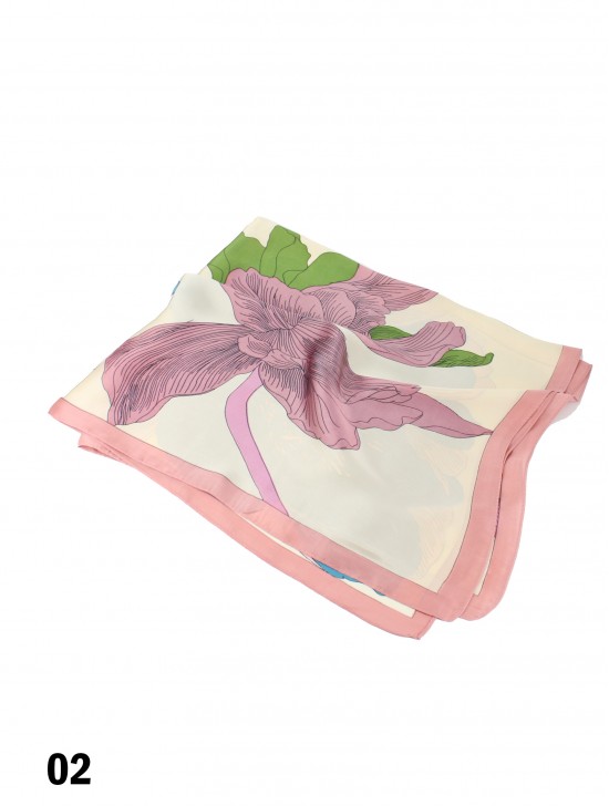 Irises Print Square Scarf